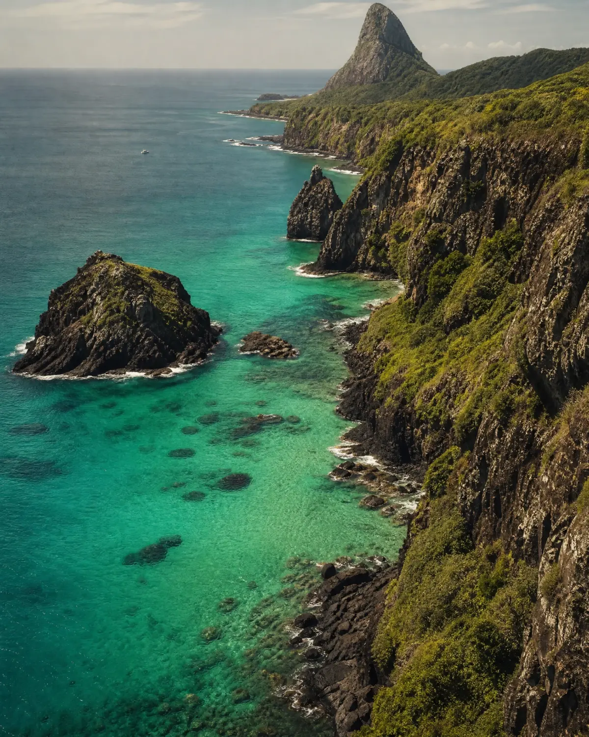 Caminho junto ao mar em Fernando de Noronha